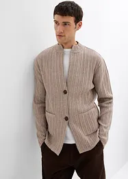 Cardigan a coste in filato fine, bonprix