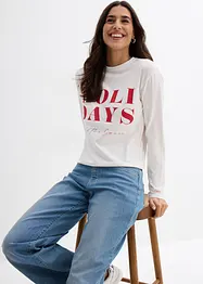 Maglia a maniche lunghe in misto cotone biologico, bonprix