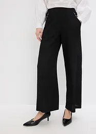 Pantaloni in jersey strutturato con applicazione di perle, bonprix