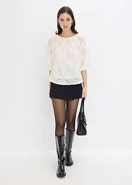 Blusa con motivo floreale operato, bonprix