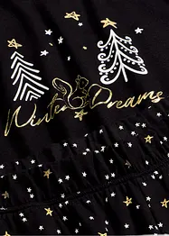 Pigiama in puro cotone con stampa glitterata, bonprix