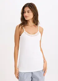 Canottiera con cotone biologico e pizzo (pacco da 2), bonprix