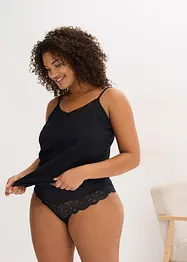 Canottiera con cotone biologico e pizzo (pacco da 2), bonprix