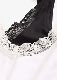 Canottiera con cotone biologico e pizzo (pacco da 2), bonprix