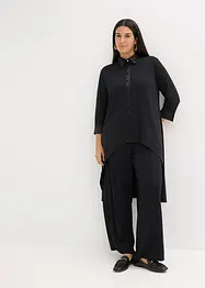 Blusa di jersey con inserti di satin, bonprix