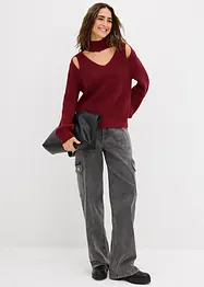 Maglione in  filato grosso con cut-out, bonprix
