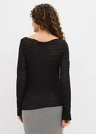 Maglia in pizzo a maniche lunghe, bonprix