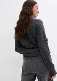 Cardigan in filato fine con fiocchetti, bonprix