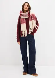 Maglione boxy con motivo a trecce sulle maniche, bonprix