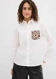 Camicia oversize con tasca a contrasto, bonprix