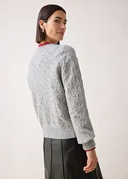 Cardigan traforato con lana, bonprix