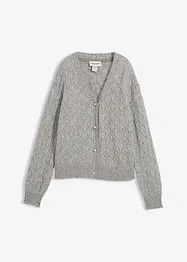 Cardigan traforato con lana, bonprix