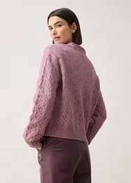 Cardigan traforato con lana, bonprix