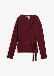 Cardigan incrociato con lana merino, bonprix