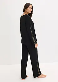 Pigiama con delicato pizzo glitterato, bonprix