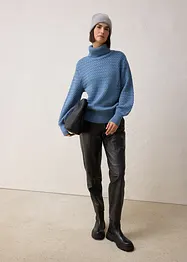 Maglione a collo alto con lana merino, bonprix