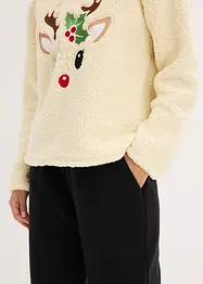 Tuta da casa in teddy con pantaloni in pile, bonprix