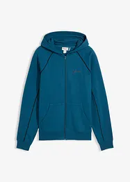Felpa con zip e dettagli a contrasto in puro cotone, bonprix