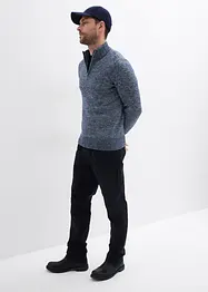 Maglione con mezza zip e cotone, bonprix