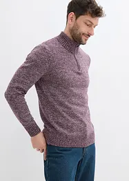 Maglione con mezza zip e cotone, bonprix