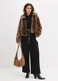 Pantaloni in felpa larghi con girovita a contrasto, bonprix