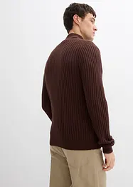 Cardigan a coste in misto cotone, bonprix