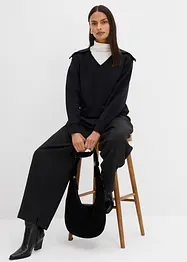 Felpa con collo molto ampio in misto viscosa, bonprix