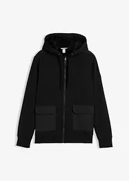 Felpa con zip, cappuccio e fodera teddy, bonprix