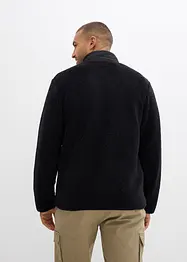 Giacca in pile teddy con inserto in tessuto e collo dritto, bonprix