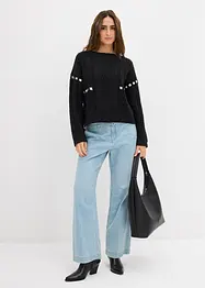 Maglione in filato grosso con motivo a trecce, bonprix