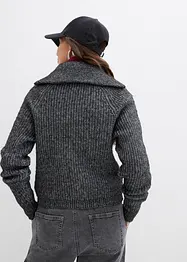 Maglione con mezza zip in morbido misto cotone, bonprix