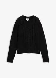 Maglione in  filato grosso con motivo a trecce, bonprix