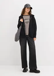 Felpa oversize con zip, bonprix