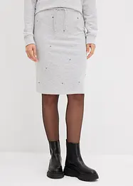 Gonna in felpa con piccole borchie, bonprix