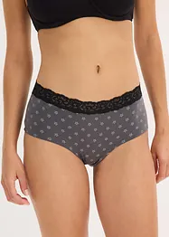 Culotte a vita alta con pizzo e cotone biologico (pacco da 4), bonprix