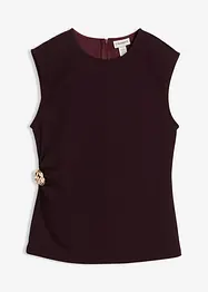 Top in crêpe con fibbia decorativa, bonprix