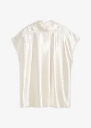 Top in satin con collo a mezza altezza, bonprix