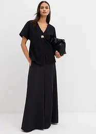 Gilet in morbido punto di Roma con bottone decorativo, bonprix