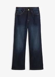 Jeans termici con fodera in jersey wide leg, vita media, bonprix