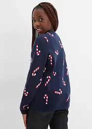 Maglione in filato fine con motivo natalizio, bonprix