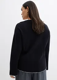 Cardigan in misto lana con dettagli a contrasto, bonprix