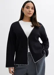 Cardigan in misto lana con dettagli a contrasto, bonprix