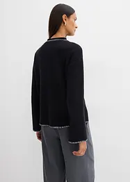 Cardigan in misto lana con dettagli a contrasto, bonprix