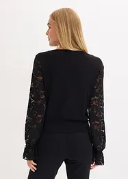 Maglia a maniche lunghe con pizzo, bonprix