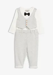 Set da cerimonia - body con gilet, papillon e pantaloni in puro cotone biologico (set 3 pezzi), bonprix