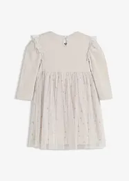 Abito con body, ruche e tulle, bonprix