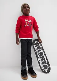 Felpa in puro cotone biologico con motivo natalizio, bonprix