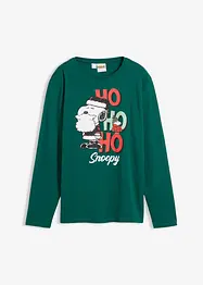 Maglia a maniche lunghe con motivo natalizio di Snoopy in puro cotone, Peanuts