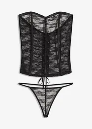 Corsetto e perizoma in pizzo (set 2 pezzi), bonprix