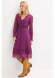 Abito midi in jersey e mesh, bonprix